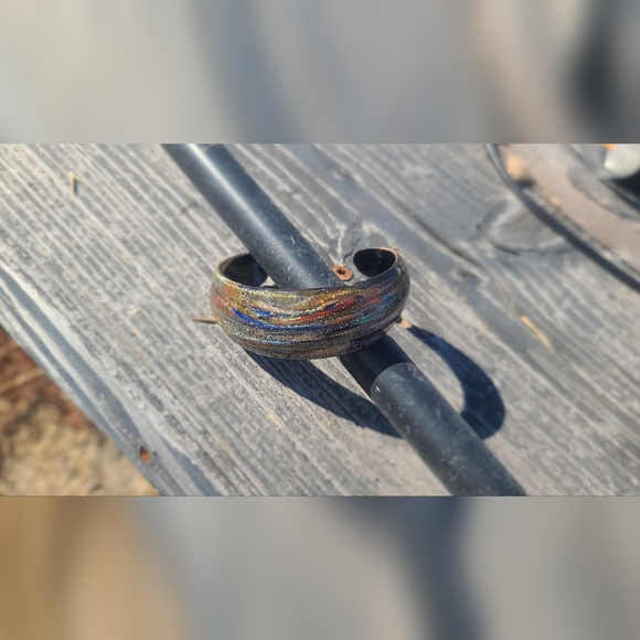 PIER 1 Colorful Art Glass Cuff Bracelete - 2.5" across - Picture 3 of 5